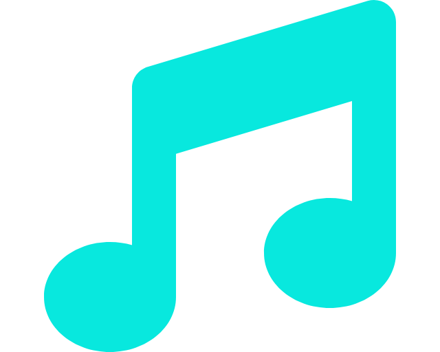 music A blue and black background with an image of a music note.