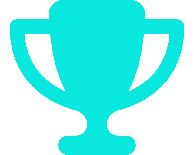 trophy A blue trophy is shown in this image.